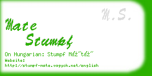 mate stumpf business card